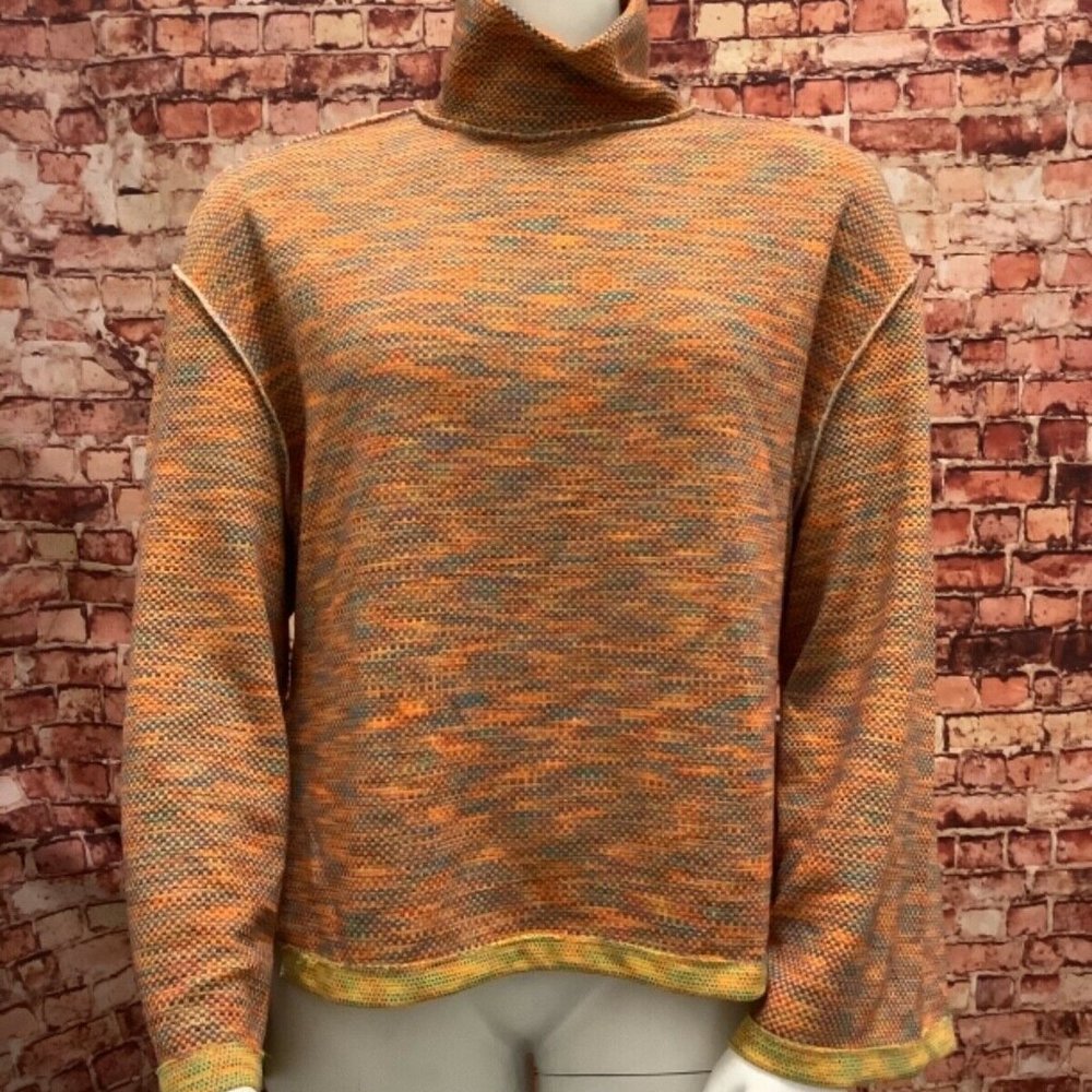 Free People Womens Orange Long Sleeve Turtle Neck